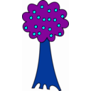 download Tree With Fruits clipart image with 180 hue color