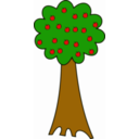 download Tree With Fruits clipart image with 0 hue color