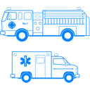 download Fire And Ems Vehicles clipart image with 180 hue color