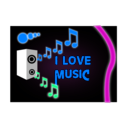download I Love Music clipart image with 90 hue color