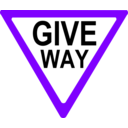 download Give Way Sign clipart image with 270 hue color