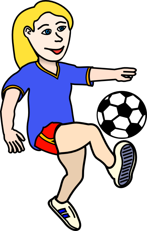 Soccer Playing Girl Coloured