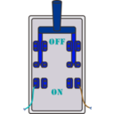 download Knife Switch Off clipart image with 180 hue color