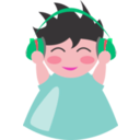 download Boy With Headphone5 clipart image with 315 hue color
