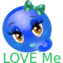 download Love Me Smiley Emoticon clipart image with 180 hue color
