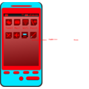 download Android Phone Blue And Red clipart image with 0 hue color
