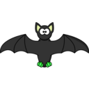 download Cartoon Bat clipart image with 90 hue color