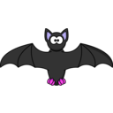 download Cartoon Bat clipart image with 270 hue color