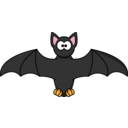 download Cartoon Bat clipart image with 0 hue color