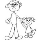 download Dad Holding Daughters Hand clipart image with 0 hue color