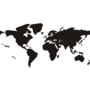 download World Map clipart image with 0 hue color