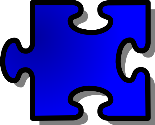 Blue Jigsaw Piece 16