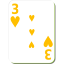 download White Deck 3 Of Hearts clipart image with 45 hue color