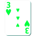 download White Deck 3 Of Hearts clipart image with 135 hue color