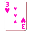download White Deck 3 Of Hearts clipart image with 315 hue color