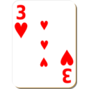 download White Deck 3 Of Hearts clipart image with 0 hue color