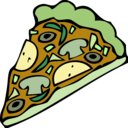 download Pizza Slice clipart image with 45 hue color