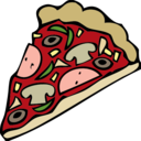 download Pizza Slice clipart image with 0 hue color