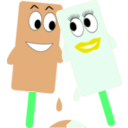 download Ice Cream Girl And Boy In Love clipart image with 90 hue color