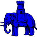 download Elephant And Castle clipart image with 180 hue color