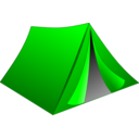 download Green Tent clipart image with 0 hue color