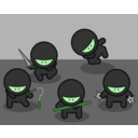 download Cartoon Ninjas clipart image with 90 hue color