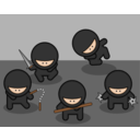 download Cartoon Ninjas clipart image with 0 hue color
