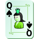 download Ornamental Deck Queen Of Spades clipart image with 90 hue color