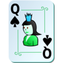 download Ornamental Deck Queen Of Spades clipart image with 135 hue color