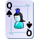 download Ornamental Deck Queen Of Spades clipart image with 180 hue color