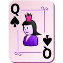 download Ornamental Deck Queen Of Spades clipart image with 270 hue color