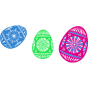 download 3 Colour Easter Eggs clipart image with 135 hue color