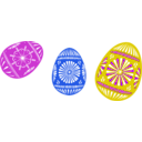download 3 Colour Easter Eggs clipart image with 225 hue color