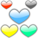 download Gloss Heart 4 clipart image with 180 hue color