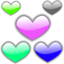 download Gloss Heart 4 clipart image with 270 hue color