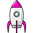 download A Cartoon Moon Rocket clipart image with 315 hue color