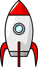 A Cartoon Moon Rocket