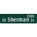 download Portland Oregon Street Name Sign Se Sherman Street clipart image with 45 hue color