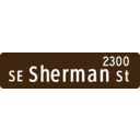 download Portland Oregon Street Name Sign Se Sherman Street clipart image with 270 hue color