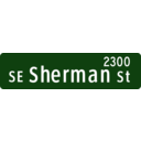 Portland Oregon Street Name Sign Se Sherman Street