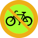 download No Bicycles Roadsign clipart image with 45 hue color