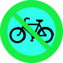 download No Bicycles Roadsign clipart image with 135 hue color