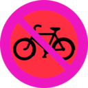 download No Bicycles Roadsign clipart image with 315 hue color