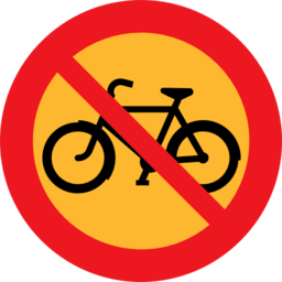 No Bicycles Roadsign