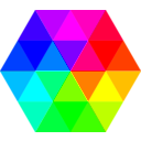 download 24 Color Hexagon clipart image with 270 hue color