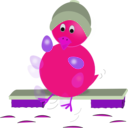 download Easter Chick Kicking Eggs clipart image with 270 hue color