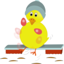 download Easter Chick Kicking Eggs clipart image with 0 hue color