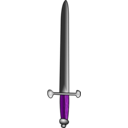 download Simple Sword clipart image with 270 hue color