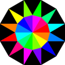 download Rainbow Dodecagram clipart image with 90 hue color