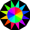 download Rainbow Dodecagram clipart image with 135 hue color
